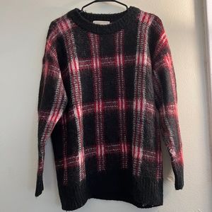 MICHAEL Michael Kors Plaid Long Sleeve Crew Neck Sweater